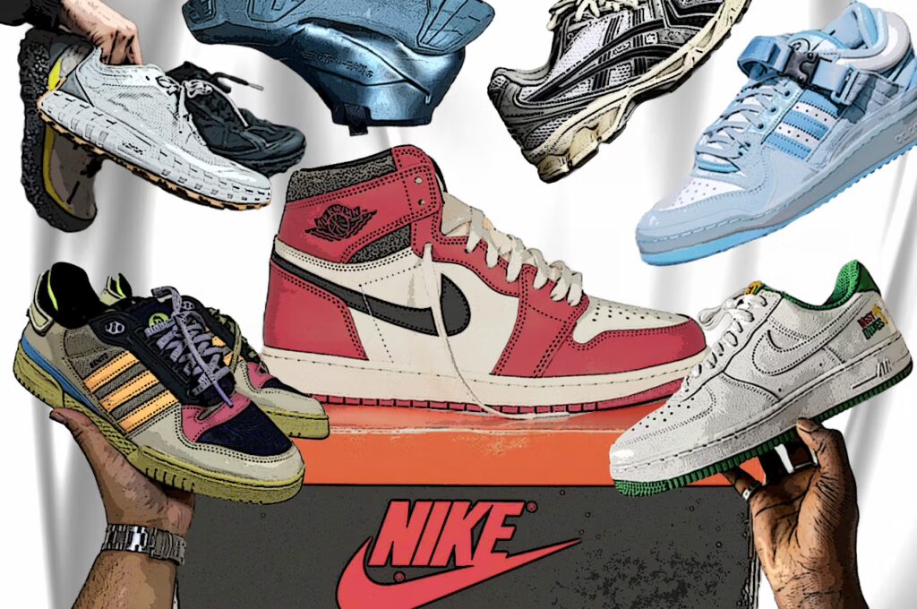 Cheap reps shoes website banner showing replica sneakers collection